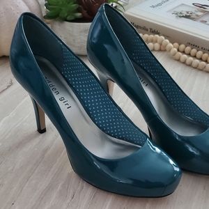 Madden Girl Dark Teal Heels sz 8.5